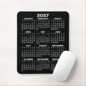 2024 Calendar - black background - Vertikale Mousepad (Mit Mouse)