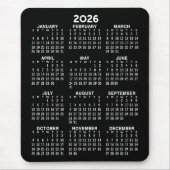 2024 Calendar - black background - Vertikale Mousepad (Vorne)