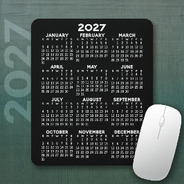 2024 Calendar - black background - Vertikale Mousepad