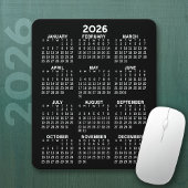 2024 Calendar - black background - Vertikale Mousepad