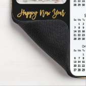 2024 Calendar Black Gold Glitzer Family Foto Mousepad (Ecke)
