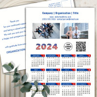 2024 Calendar Business-Logo US Patriotic Blue Red