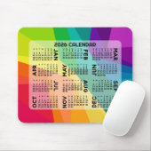 2024 Calendar - colorful rainbow prism Mousepad (Mit Mouse)