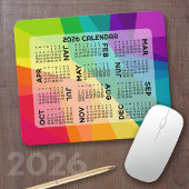 2024 Calendar - colorful rainbow prism Mousepad