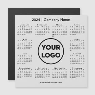 2024 Calendar Company Logo auf Light Gray Magnet