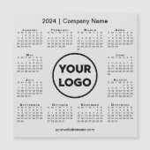2024 Calendar Company Logo auf Light Gray Magnet (Vorderseite)