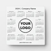 2024 Calendar Company Logo Business Desktop Fotoplatte (Vorderseite)