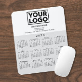 2024 Calendar Company Logo und Text grau weiß Mousepad