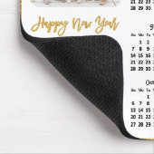 2024 Calendar Gold Glitzer Script Family Foto Mousepad (Ecke)