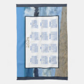 2024 Calendar Ocean Waves Beach Rocks Foto Geschirrtuch (Vertikal)