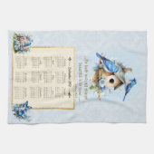2024 Calendar Towel Bluebirds Vogelhaus ECC 3:11 Geschirrtuch (Horizontal)