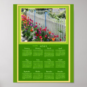2024 Calendar Tulips Garden Foto Printable oder Poster