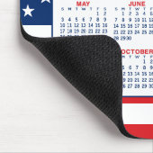 2024 Calendar with American Flag - Red White Blue Mousepad (Ecke)