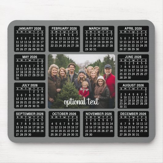 2024 Calendar with Foto in the Center Grey Mousepad (Vorne)