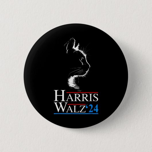 2024 Cat Election Kamala Harris Tim Walz 202 Button (Vorderseite)
