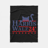 2024 Cat Election Kamala Harris Tim Walz 202 Fleecedecke (Vorderseite)