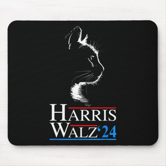 2024 Cat Election Kamala Harris Tim Walz 202 Mousepad (Vorne)