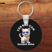 2024 Cat Lady Can Kamala Harris Schlüsselanhänger (Vorderseite)