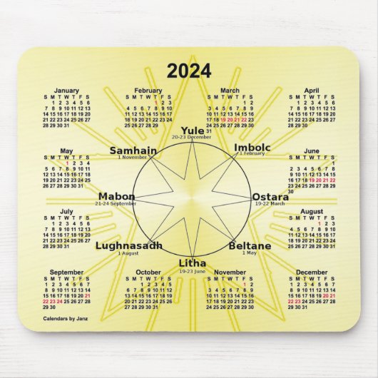 2024 Celtic Wheel of the Year Calendar von Janz Mousepad (Vorne)