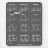 2024 Charcoal Large Print Calendar by Janz Mousepad (Vorne)
