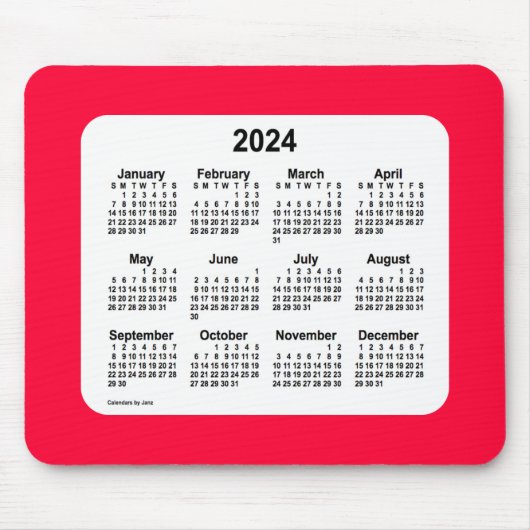 2024 Cherry Red Calendar von Janz Mouse Pad Mousepad (Vorne)