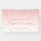 2024 Chic Pink Glitzer Tropfen Abschluss Banner (Horizontal)