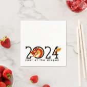 2024 Chinesischer Neujahrsdrache Cartoon Napkins Serviette (Beispiel)