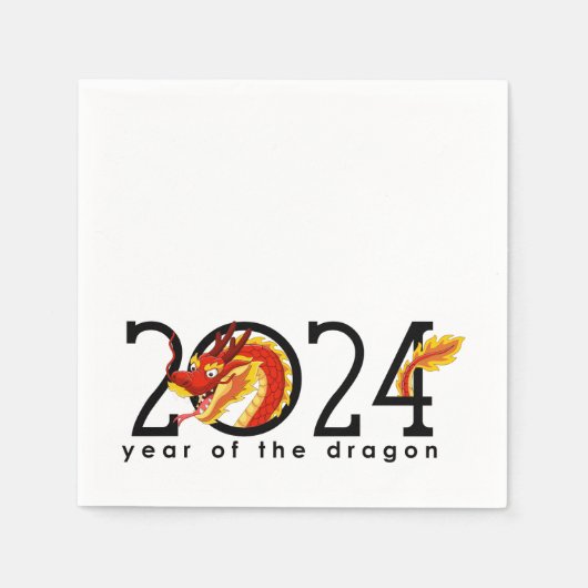 2024 Chinesischer Neujahrsdrache Cartoon Napkins Serviette (Vorderseite)