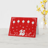 2024 Chinesischer New Year Origami Dragon, rote Ka Karte (Gelbe Blume)