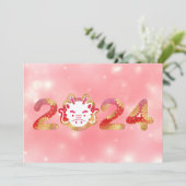 2024, Chinesisches Neujahr, Drache Einladung (Stehend Vorderseite)