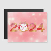 2024, Chinesisches Neujahr, Drache Magnetkarte (Vorne/Hinten)