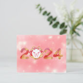 2024, Chinesisches Neujahr, Drache Postkarte (Stehend Vorderseite)