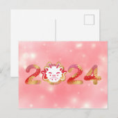 2024, Chinesisches Neujahr, Drache Postkarte (Vorne/Hinten)