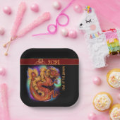 2024 Chinesisches Zodiaka Jahr des Drachen Neue Ja Pappteller (Party)