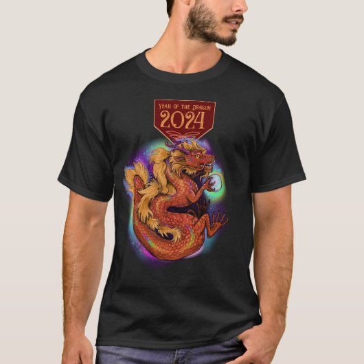 2024 Chinesisches Zodiaka Jahr des Drachen Neue Ja T-Shirt (Vorderseite)