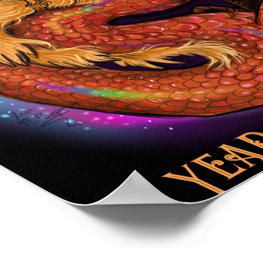 2024 Chinesisches Zodiaka-Jahr des Drachen Poster (Ecke)