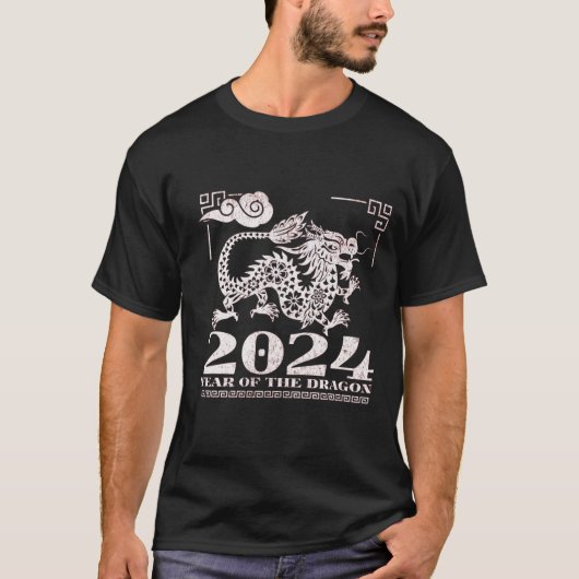 2024 Chinesisches Zodiaka-Jahr des Drachen T-Shirt (Vorderseite)