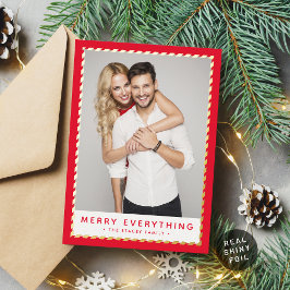 2024 CHRISTMAS FOTO Goldgrenze Roter Film H Folien Feiertagskarte