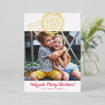 2024 CHRISTMAS PHOTO cute kids Nice List stamp Folien Feiertagskarte<br><div class="desc">by kat massard >>> WWW.SIMPLYSWEETPAPERIE.COM <<<
A funny card design featuring a stamp design saying "NICE LIST" in shiny foil. Portrait style to display your beautiful family too with tall photo.
CONTACT ME if you need help to get your photo to fit perfectly kat@simplysweetpaperie.com</div>