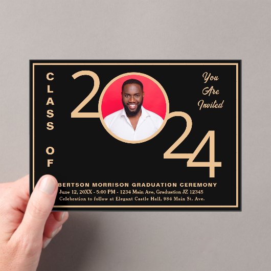 2024 Class Abschluss Zeremonie Graduate Foto Acryleinladungen (Insitu (Handheld))
