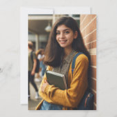 2024 Classic Modern Black Gold Graduation Party Einladung (Rückseite)