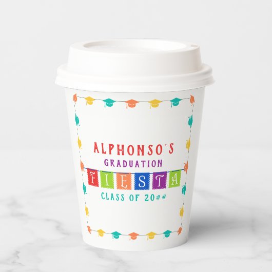 2024 Colorful Mexican Fiesta Graduation Party Pappbecher (Vorderseite)