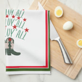 2024 Cowboy Christmas Tree Gast Geschirrtuch (Viertel Falte)