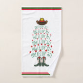 2024 Cowboy Christmas Tree Gast Handtuch (Handtuch)