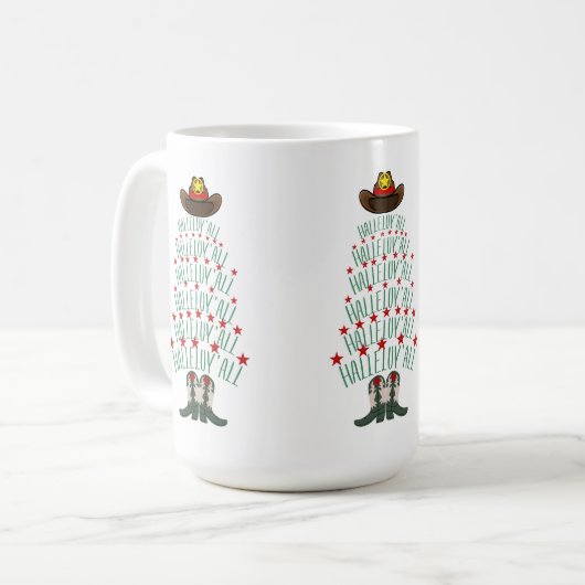 2024 Cowboy Weihnachtsbaum Kaffeetasse (Vorderseite Links)