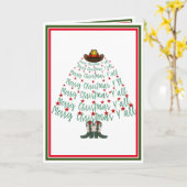 2024 Cowboy Weihnachtsbaum Karte (Gelbe Blume)