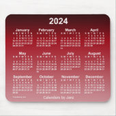 2024 Der Kalender verblichener Kirsche Neon von Ja Mousepad (Vorne)