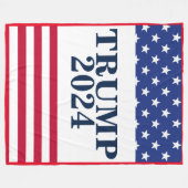 2024 Donald Trump - Amerikanische Flagge Rot Weiß  Fleecedecke (Vorderseite (Horizontal))