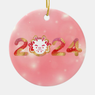 2024, Drachenschmuck Keramik Ornament