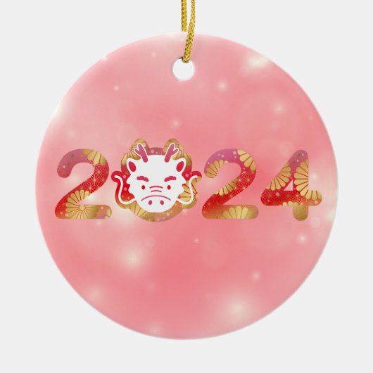 2024, Drachenschmuck Keramik Ornament (Vorne)